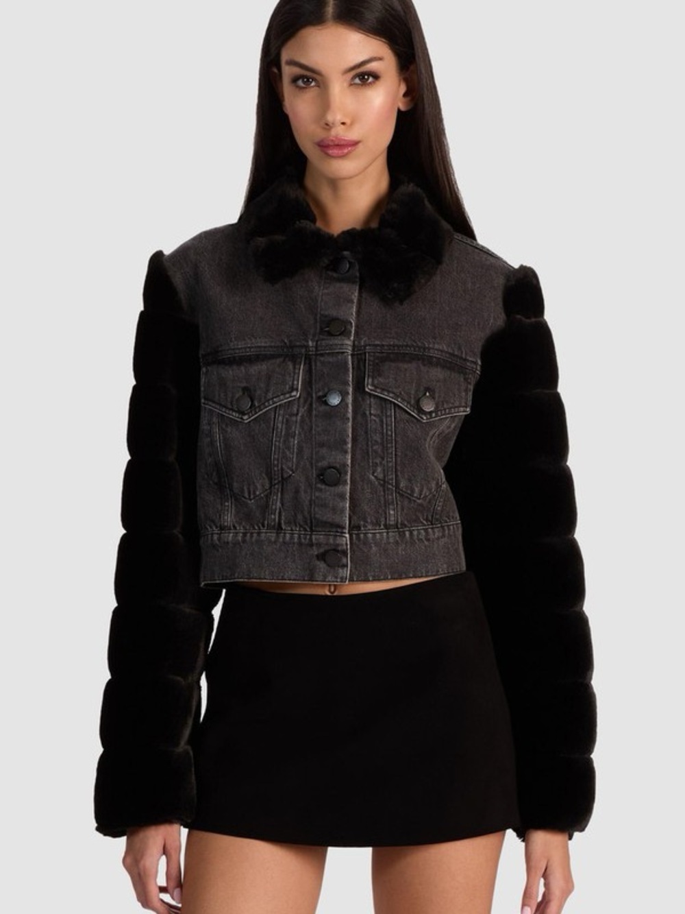 Jeff Faux Fur Denim Jacket